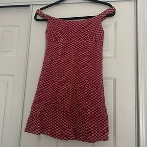 Free People Red and White Mini Dress